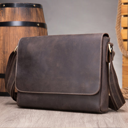 李記 | 原創真皮手工 | 基礎復古old school郵差包 6011號