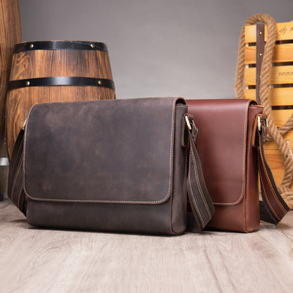 李記 | 原創真皮手工 | 基礎復古old school郵差包 6011號