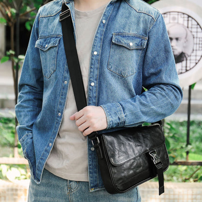 Li Ji | Original handmade | First-layer cowhide hand-scratch pattern genuine leather multifunctional bag No. 6068 