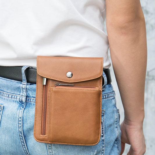 Li Ji | Original leather handmade | Crossbody bag \ Multifunctional belt mobile phone waist bag No. 7455